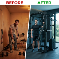 Commercial Gym Fitness Equipment Squat Rack Power Multi Functional Smith Machine — Before & After